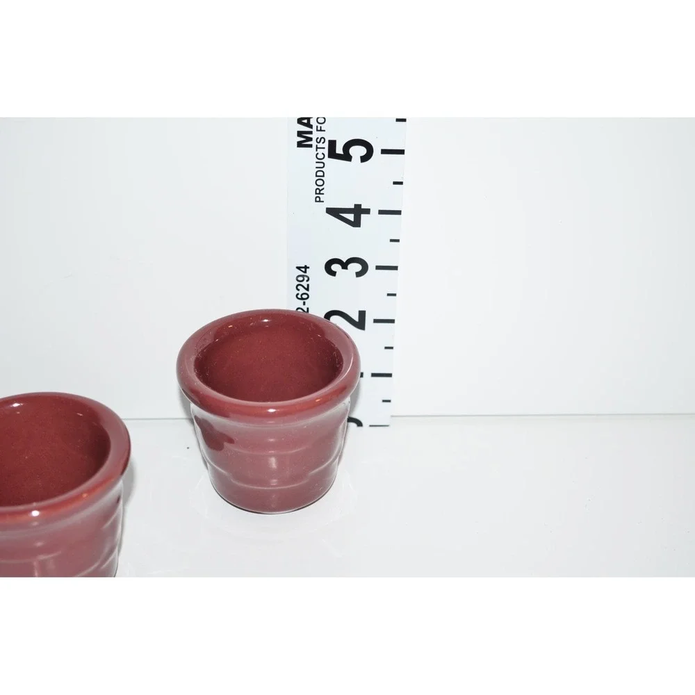 Longaberger‎ Burgundy paprika Mini Bowls set of 2 woven Traditions